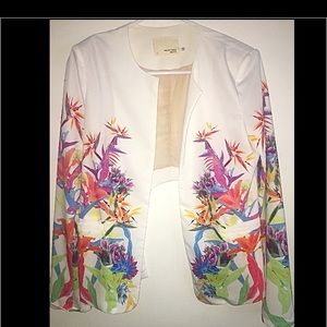 White floral blazer